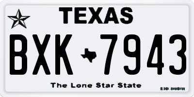 TX license plate BXK7943