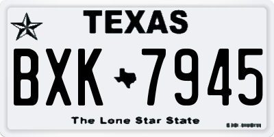 TX license plate BXK7945