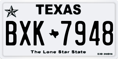 TX license plate BXK7948