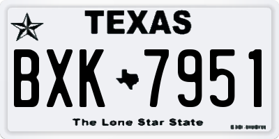TX license plate BXK7951