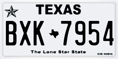 TX license plate BXK7954