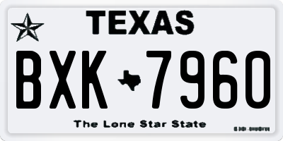 TX license plate BXK7960