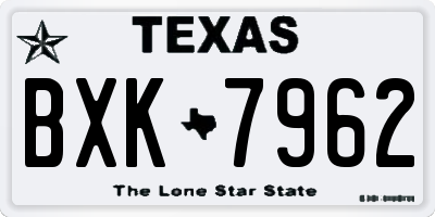 TX license plate BXK7962