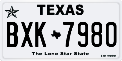 TX license plate BXK7980