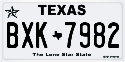 TX license plate BXK7982