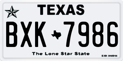 TX license plate BXK7986