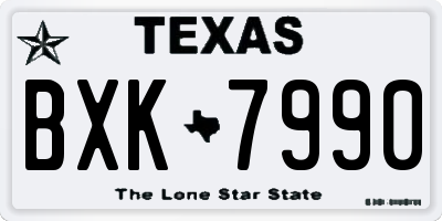 TX license plate BXK7990