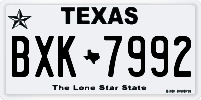 TX license plate BXK7992
