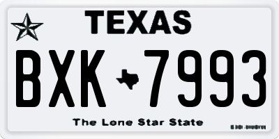 TX license plate BXK7993