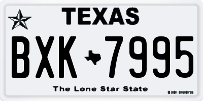 TX license plate BXK7995