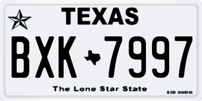 TX license plate BXK7997