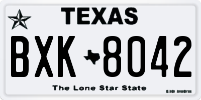 TX license plate BXK8042