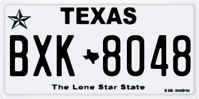 TX license plate BXK8048