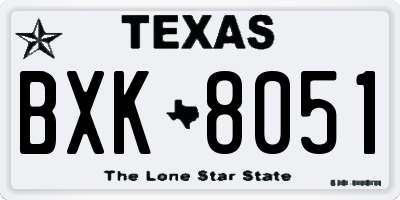 TX license plate BXK8051