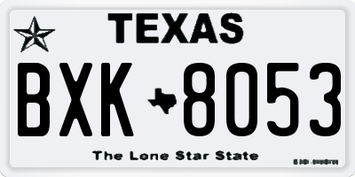 TX license plate BXK8053