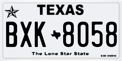 TX license plate BXK8058