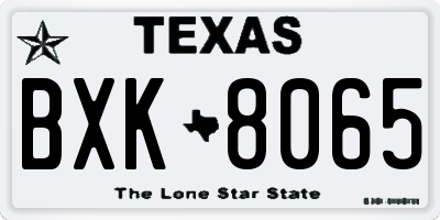 TX license plate BXK8065