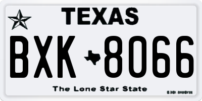 TX license plate BXK8066