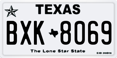 TX license plate BXK8069