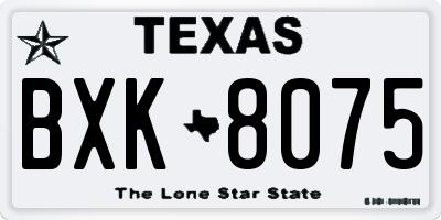 TX license plate BXK8075