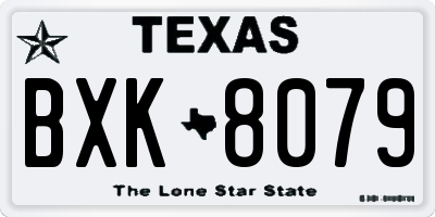 TX license plate BXK8079