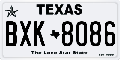 TX license plate BXK8086