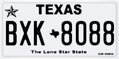 TX license plate BXK8088