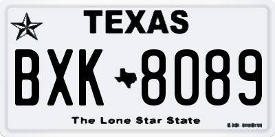 TX license plate BXK8089