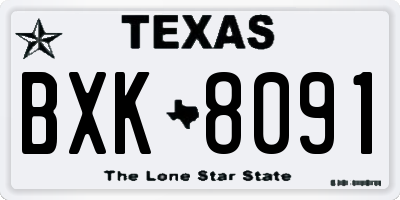 TX license plate BXK8091