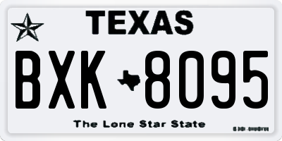 TX license plate BXK8095