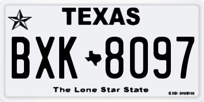 TX license plate BXK8097