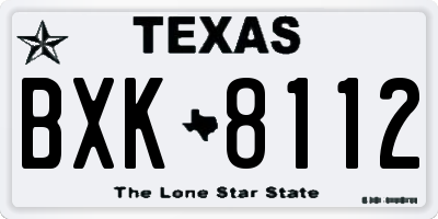 TX license plate BXK8112
