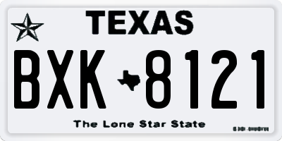 TX license plate BXK8121