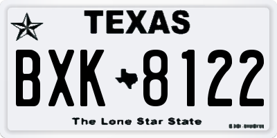 TX license plate BXK8122