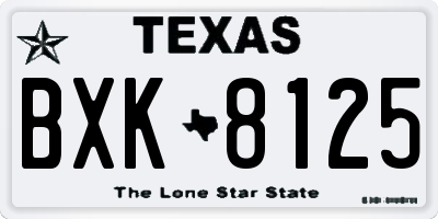 TX license plate BXK8125