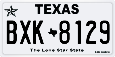 TX license plate BXK8129
