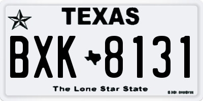 TX license plate BXK8131