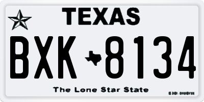 TX license plate BXK8134