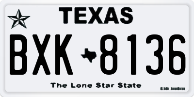 TX license plate BXK8136