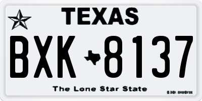 TX license plate BXK8137