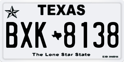 TX license plate BXK8138