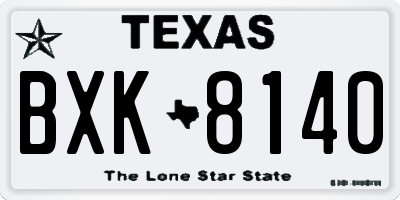 TX license plate BXK8140