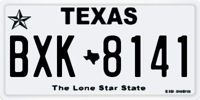 TX license plate BXK8141