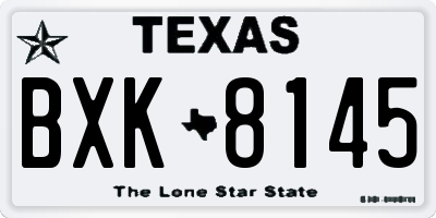 TX license plate BXK8145