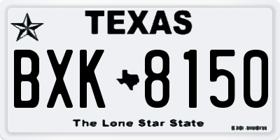 TX license plate BXK8150