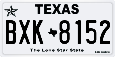 TX license plate BXK8152