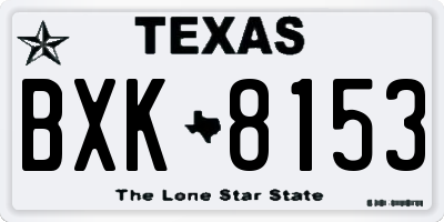 TX license plate BXK8153