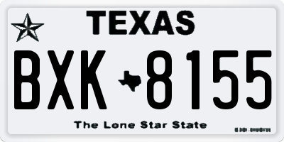 TX license plate BXK8155