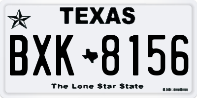 TX license plate BXK8156