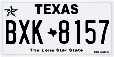 TX license plate BXK8157
